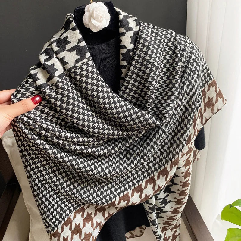 women's retro ethnic style printing polyester printing scarf