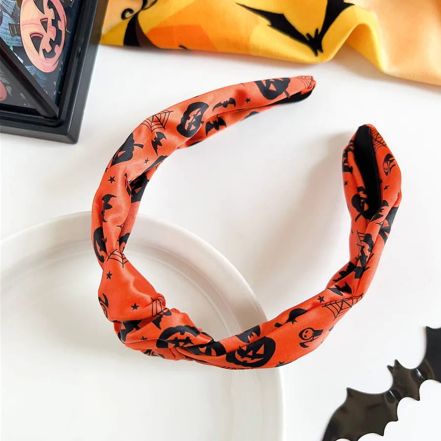 Halloween Skeleton Pumpkin Hairband New Style Funny High Top Knot Headband Atmosphere Feeling Hair Accessories Women's Headwear