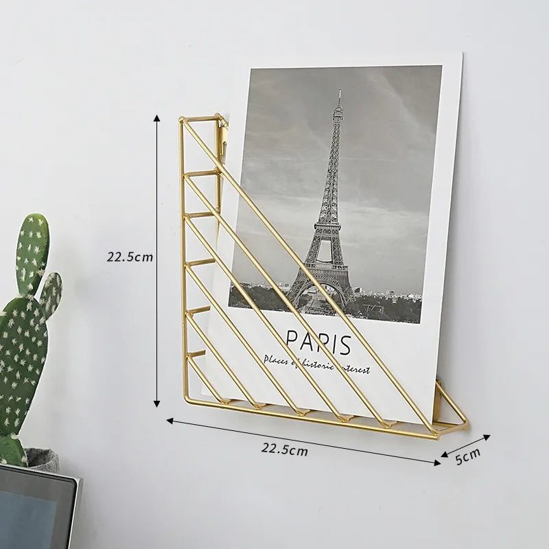 Simple Style Classic Style Triangle Metal Iron Bookshelf Wall Art