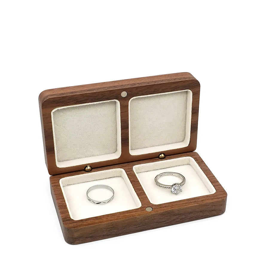 1 Piece Wood Elegant Lady Holiday Banquet Daily Solid Color Jewelry Boxes