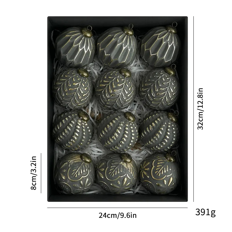 Decorative Antique Christmas Ball Ornaments 8cm Size American Style Christmas Tree Hanging Decorations And Display Pieces
