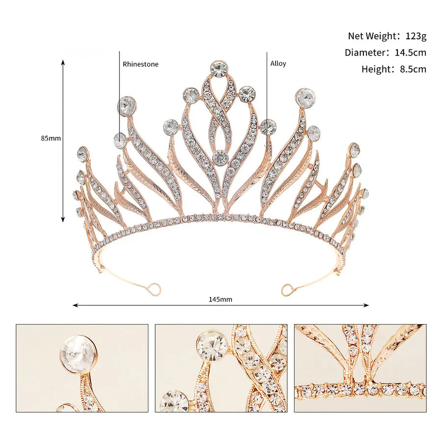 hot selling creative wedding crown carnival party dress up headwear simple dignified rhinestone bridal crown