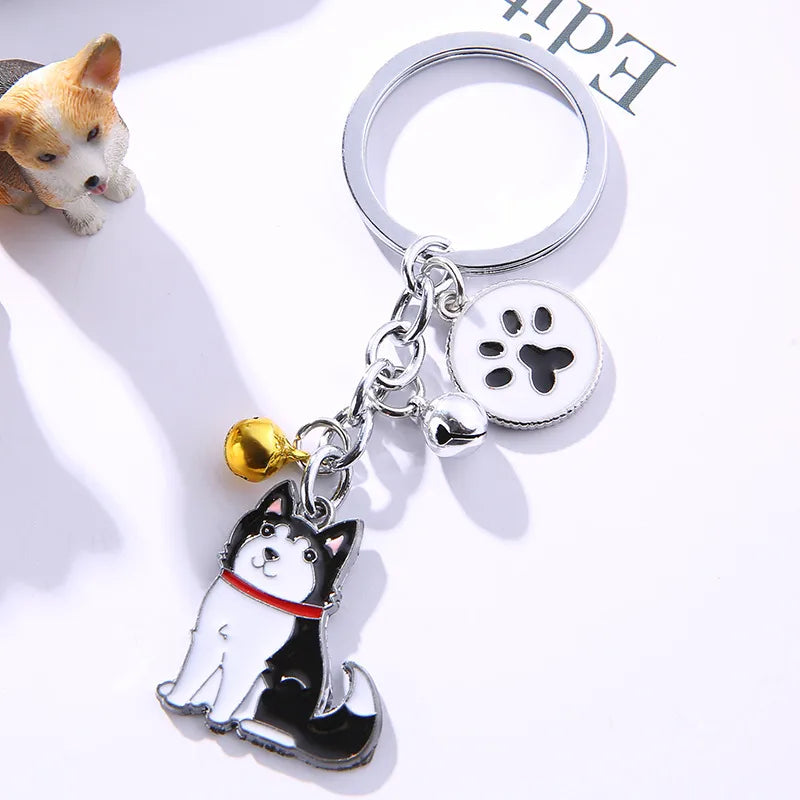 fashion dog metal unisex bag pendant keychain 1 piece