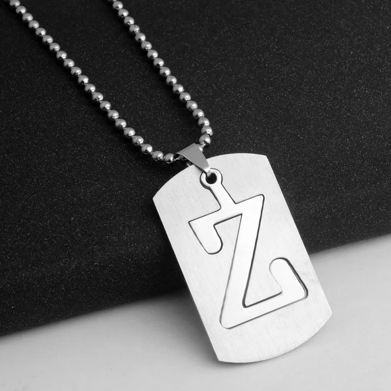 Hip-Hop Simple Style Letter 304 Stainless Steel Hollow Out Men's Pendant Necklace