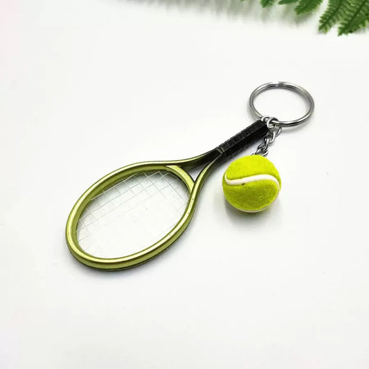 1 Piece Fitness Sports Tennis Racket Plastic Unisex Keychain