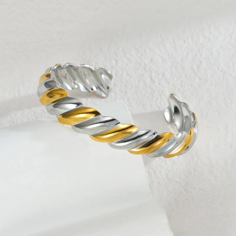 Modern Style Artistic Geometric 304 Stainless Steel Bangle In Bulk