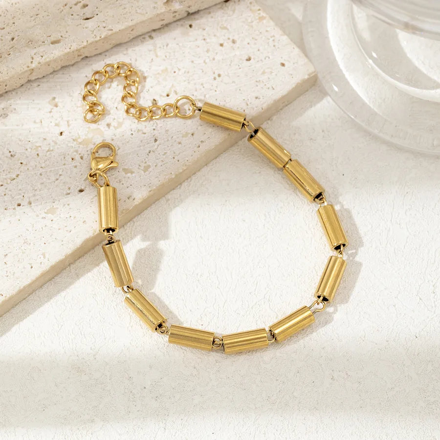 Simple Style Geometric 304 Stainless Steel O-shaped chain Bracelets In Bulk