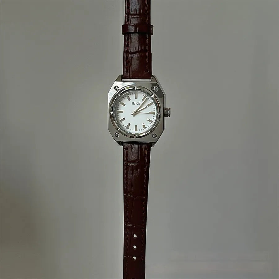 Casual Simple Style Commute Square Buckle Quartz Watch