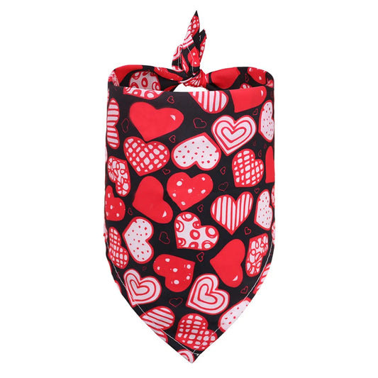 cute sweet polyester valentine's day heart shape pet scarf