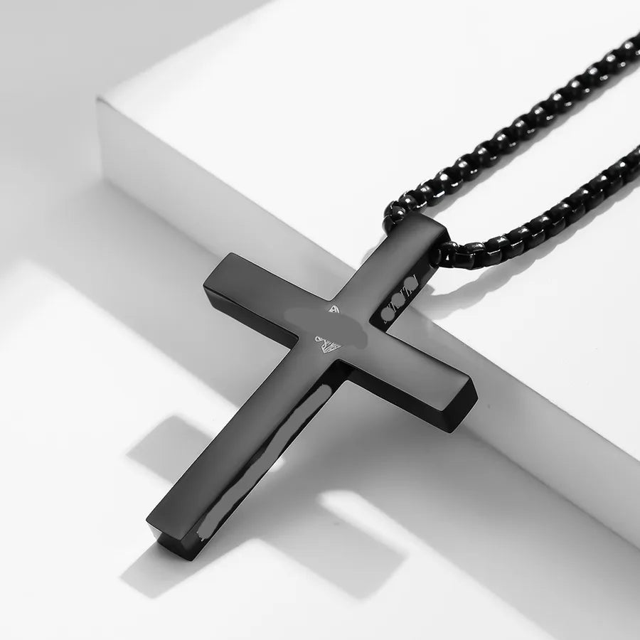 Hip-Hop Retro Cross 304 Stainless Steel Polishing Men's Pendant Necklace