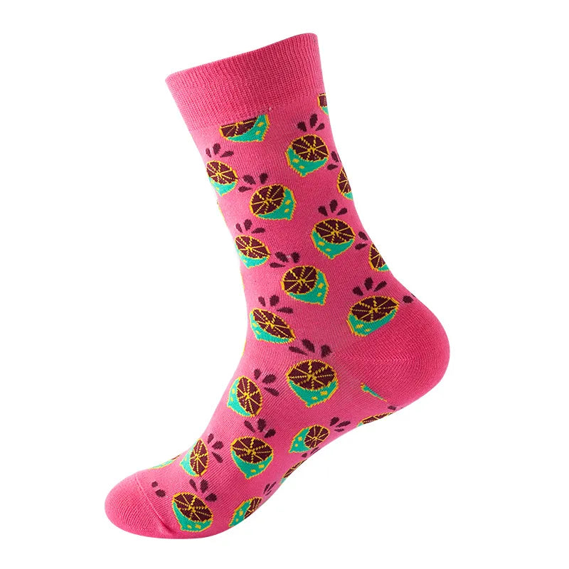 Unisex Cute Modern Style Pineapple Watermelon Banana Cotton Ankle Socks A Pair