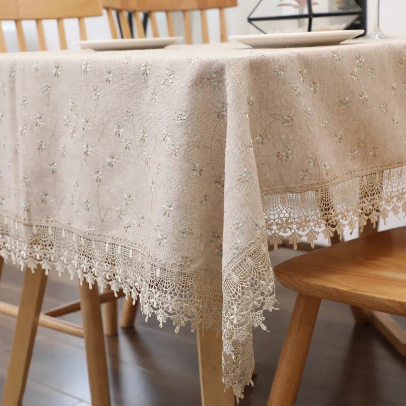 Pastoral Flower cotton and linen Tablecloths