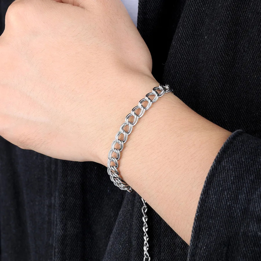 Simple Style Solid Color 304 Stainless Steel Bracelets In Bulk