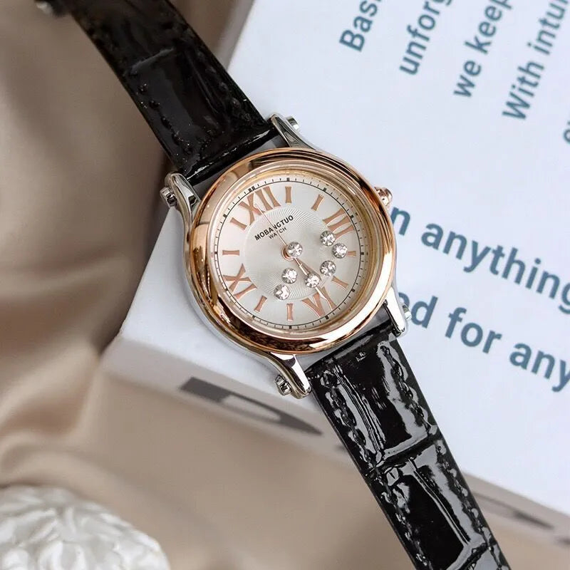 Casual Elegant Solid Color Buckle Quartz Watch Women's Watches