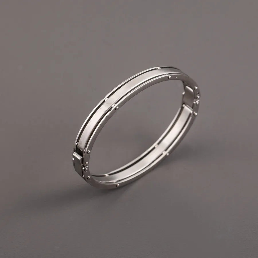 Business Punk Oval 304 Stainless Steel Polishing Men's Bangle