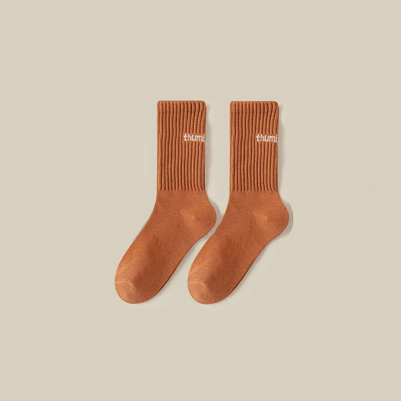 Women's Simple Style Solid Color Polyester Crew Socks A Pair