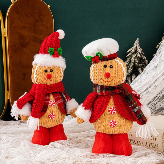 New Christmas Decorations Gingerbread Man Doll Ornament Saint Party Scene Arrangement Children's Gift Doll Holiday Decor