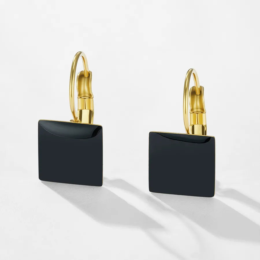 Hip-Hop Rock Simple Style Square 304 Stainless Steel Earrings