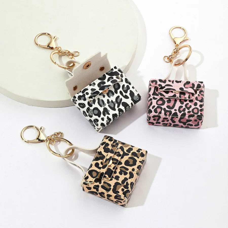 Simple Style Leopard Pu Leather Unisex Bag Pendant Keychain