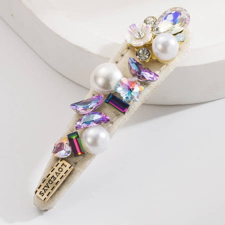 Elegant Women's Flower Butterfly Alloy Inlay Artificial Pearls Rhinestones Hair Clip