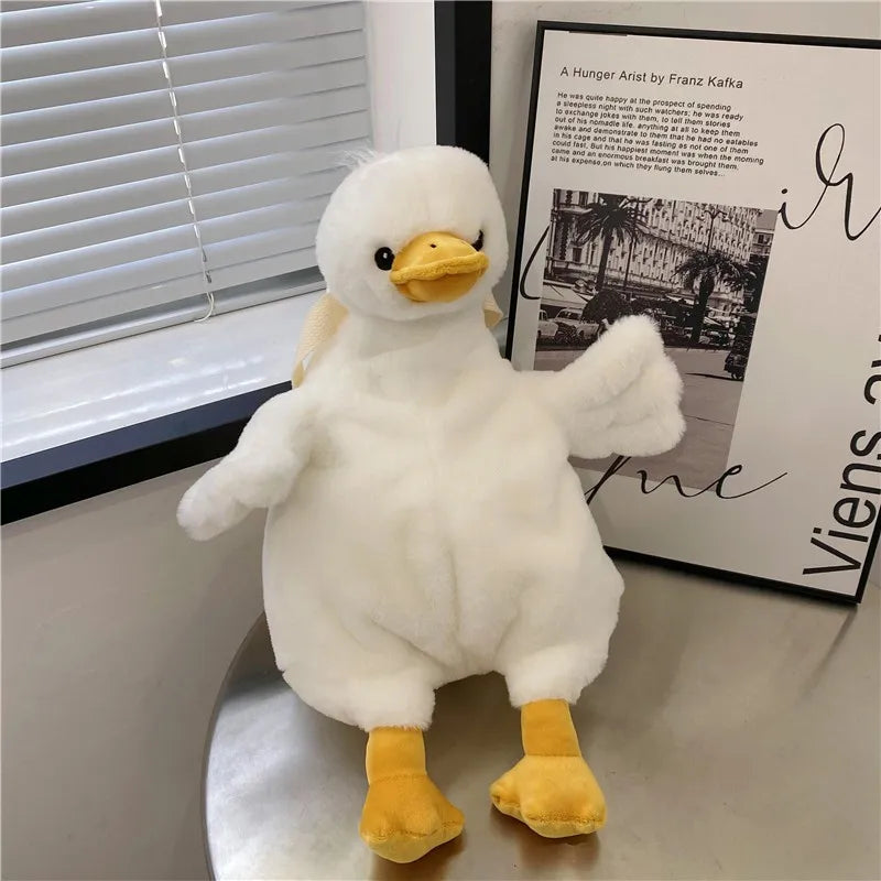 Internet-famous Big White Goose Backpack New Cartoon Cute Duck Rabbit Backpack Soft Cute Girl Plush Doll Satchel