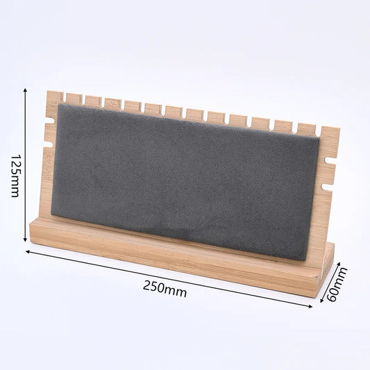 1 Piece Bamboo Flannel Handmade Simple Style Rectangle Jewelry Display Jewelry Rack