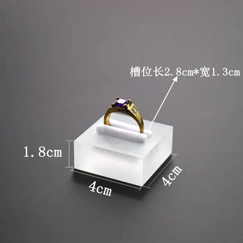 Acrylic Jewelry Ring Display Stand Shop Showcase Holder Base Props High-End Feeling Punched Out One-Piece Style Jewelry Accessory