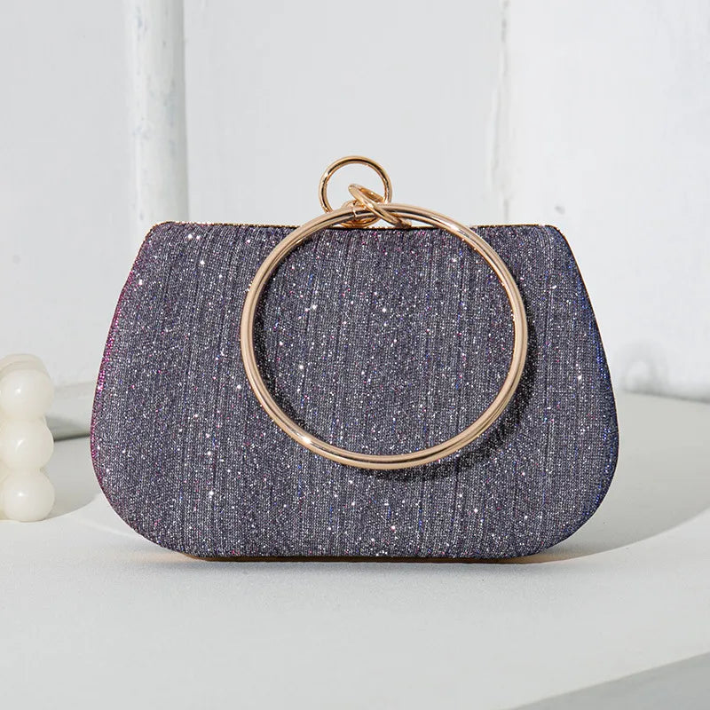 Silver Black Gold Pu Leather Solid Color Square Evening Bags