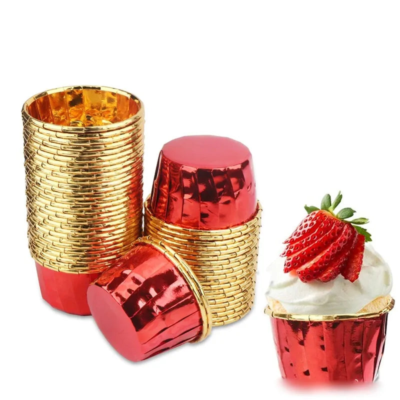 Simple Style Color Block Double-Sided Aluminized Paper cake cups