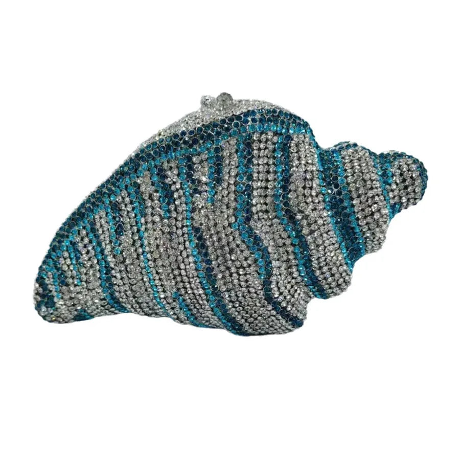 Metal Conch Rhinestone Evening Bags