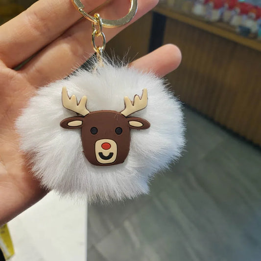creative three-dimensional christmas fur ball bag pendant keychain