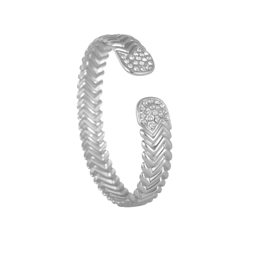 Elegant Classical Artistic Solid Color 304 Stainless Steel Bangle In Bulk