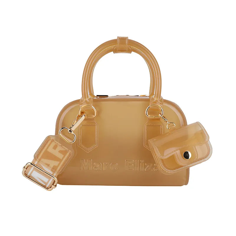 Bohao PVC Jelly Bag Fashionable All-match Soft Handle Handbag Dirt-resistant and Easy-to-wash Summer Women's Crossbody Bag Customized