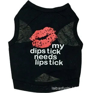 Casual Cotton Lips Letter Pet Clothing
