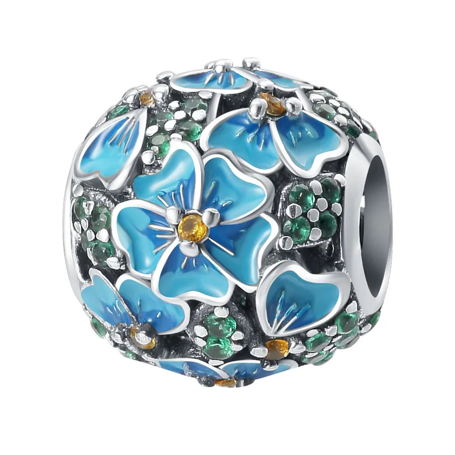 1 Piece Diameter 10mm 925 Sterling Silver Zircon Heart Shape Flower Jewelry Accessories