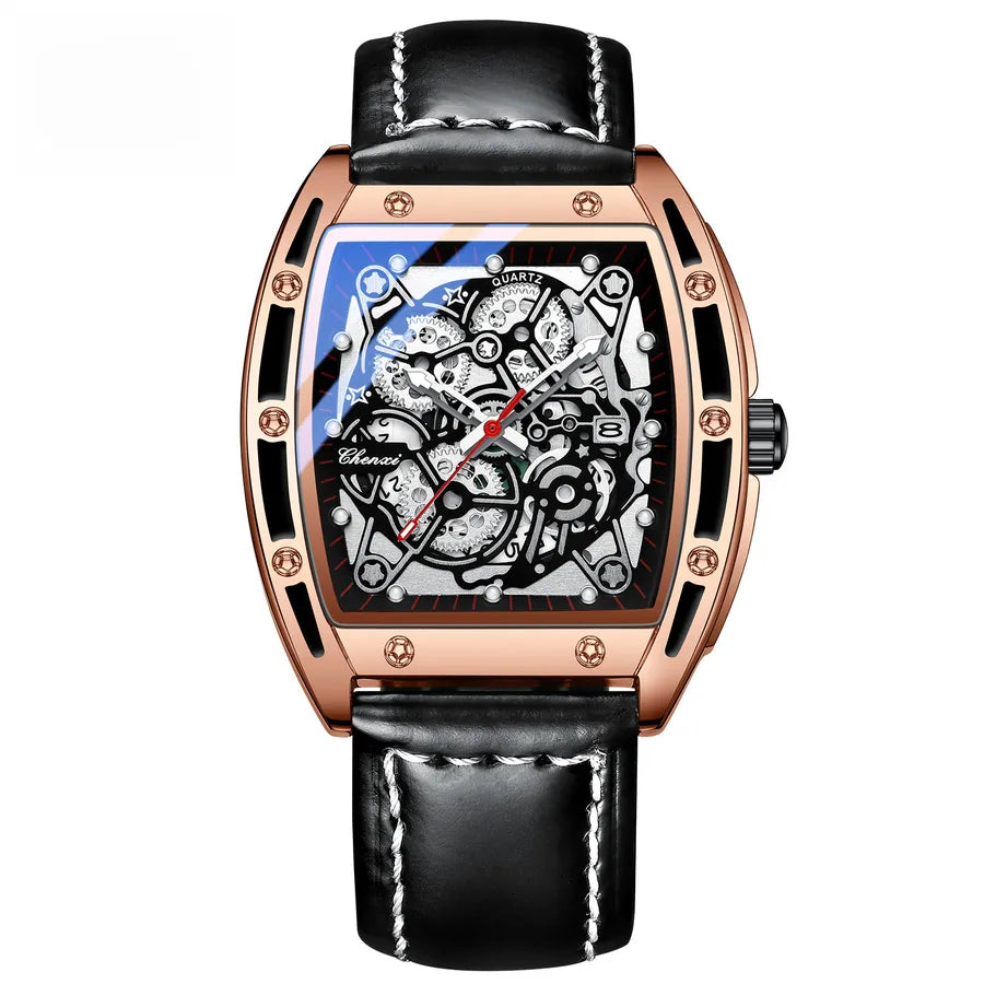 Dawn New Business Cool Calendar Barrel Men's Watch Luminous Waterproof Live Quartz Watch