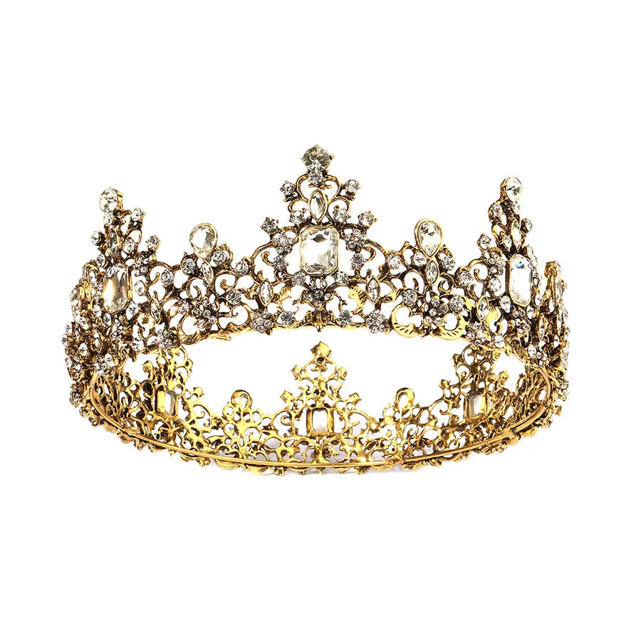 baroque color diamond alloy bride retro round crown
