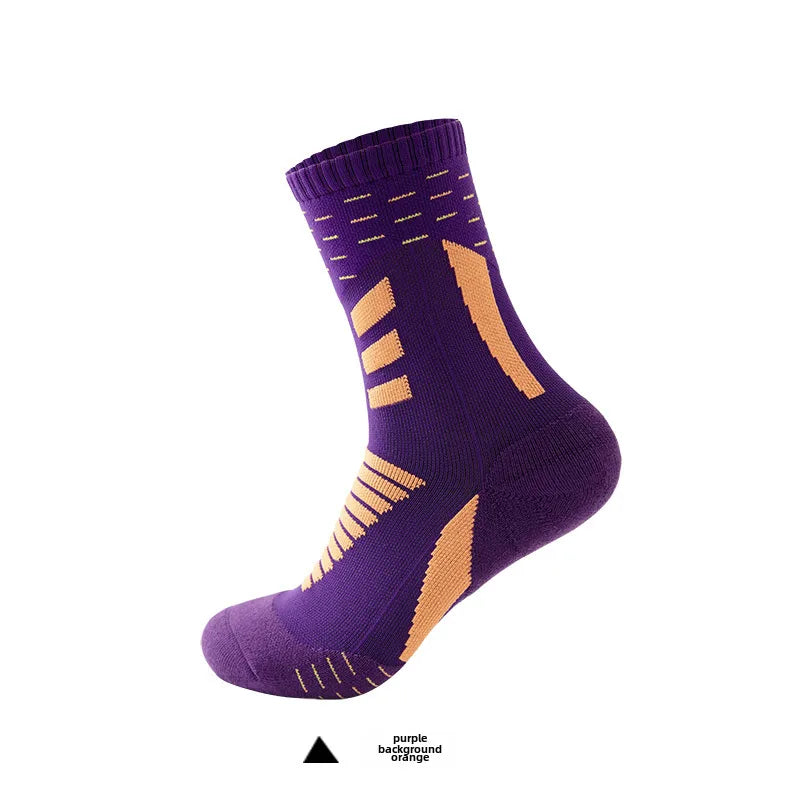 Autumn and Winter New Men's Socks Breathable Sweat-Absorbing Towel Bottom Sports Socks Fashionable Basketball Socks Socks Men's Medium Socks