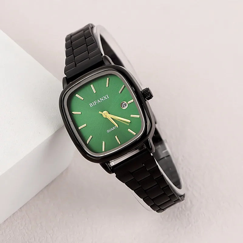 Business Solid Color Horseshoe Buckle Quartz Watch Women's Watches