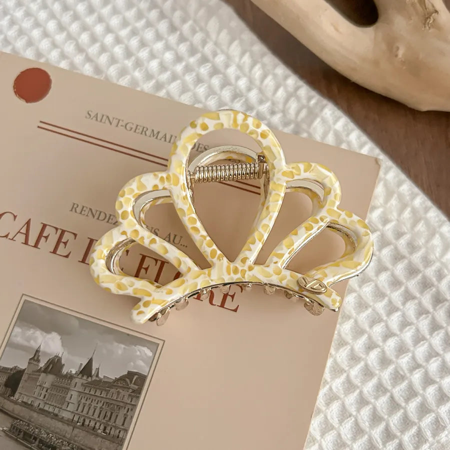 New Metal Crown Hair Clip Simple Versatile Medium Size Alloy Hair Gripper Small Size Top Clip Hair Accessory For Women