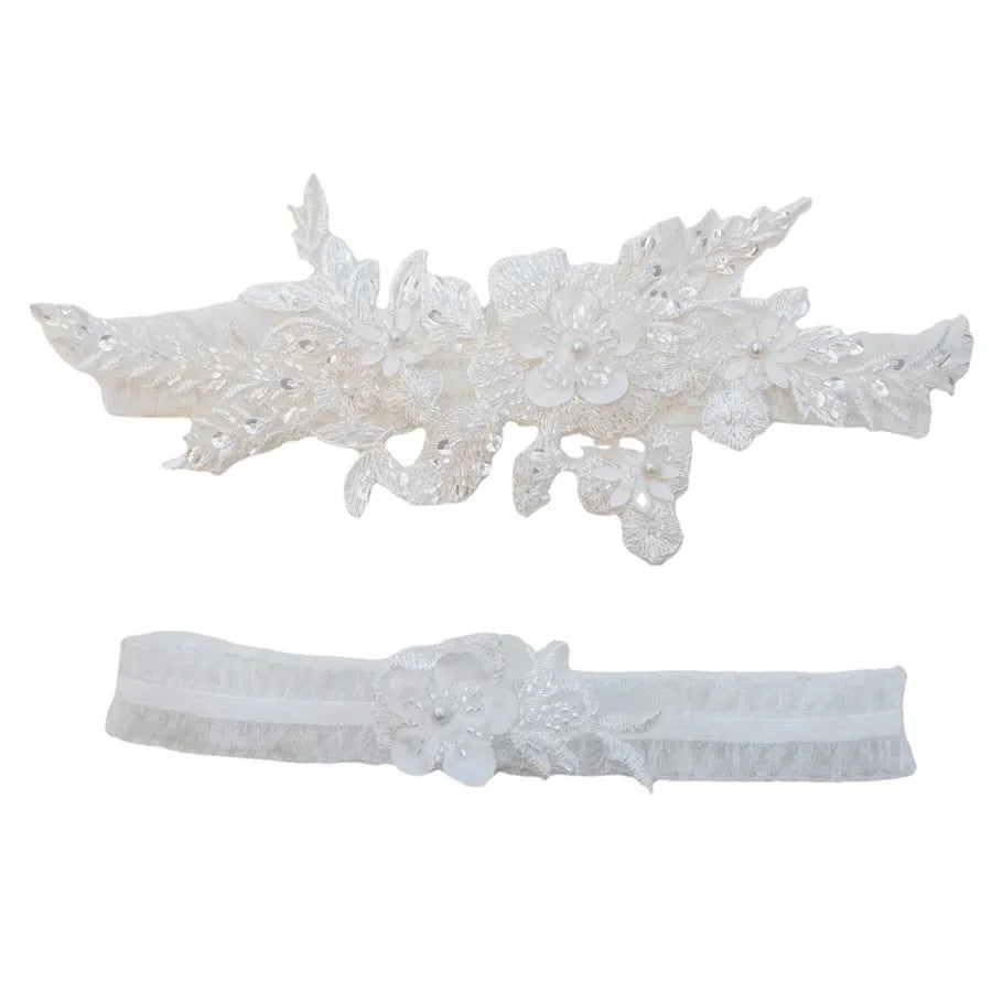 Sexy Solid Color Flower Wedding Garter