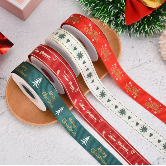 Christmas Decorative Ribbon 1cm 2cm Small Roll Colorful New Year Holiday Gift Wrapping Tassel Ribbon Jewelry Packaging Rope