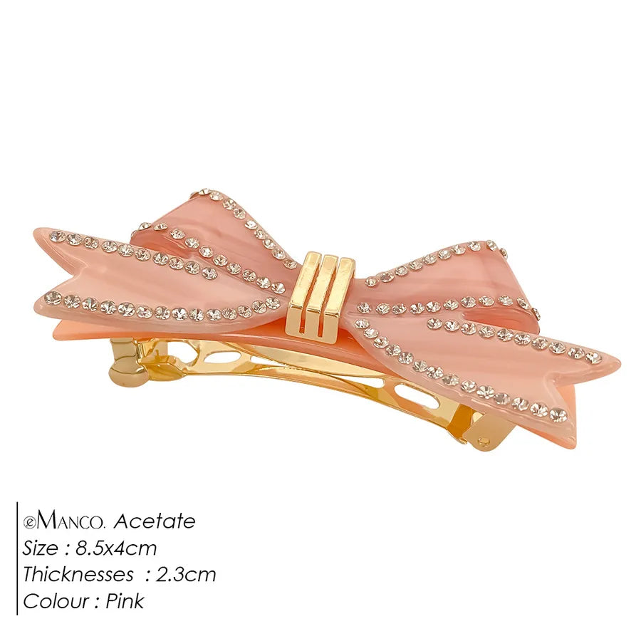 EManco New Fashion Hair Accessories Rhinestone Bow Simple High-end Sense Claw Clip Women Light Luxury Acetate Hair Clip Sweet