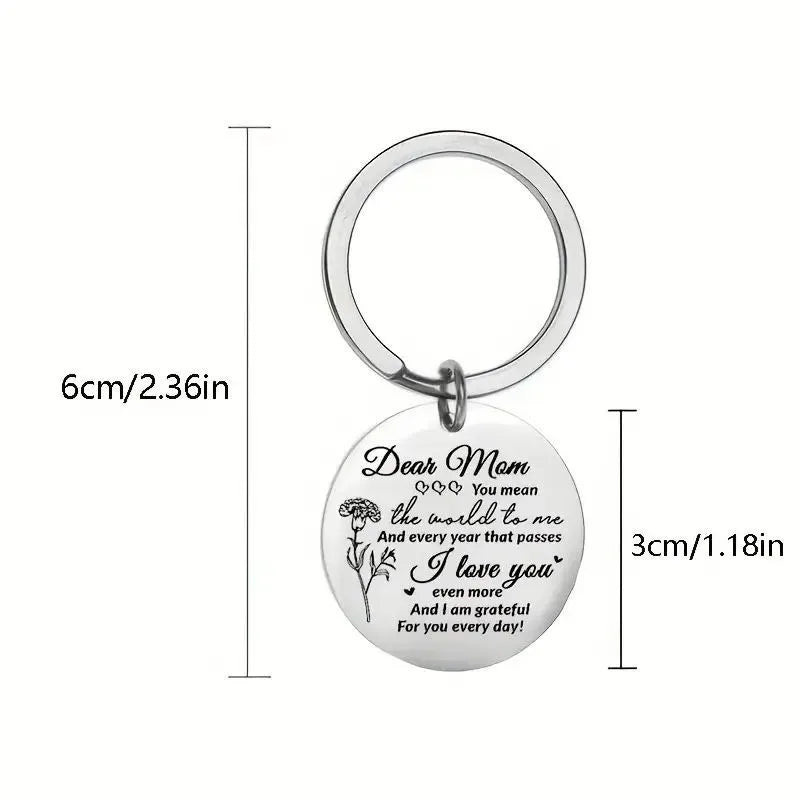 MAMA Letter Flower 201 Stainless Steel Alloy Polishing Carving Mother'S Day Women's Bag Pendant Memorial Keychains