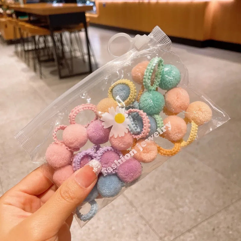 Cute Simple Style Girl'S Hairball Cloth Hair Tie