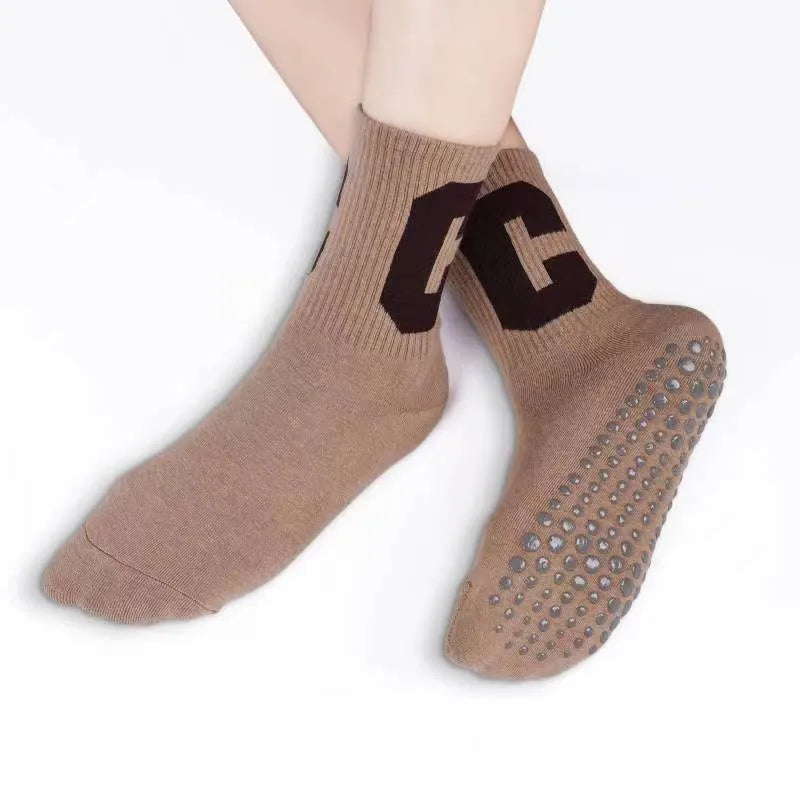 Unisex Casual Sports Letter Stripe Cotton Crew Socks A Pair
