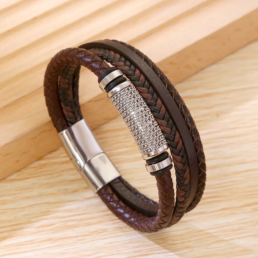 Casual Simple Style Commute Geometric Leather Bracelets 1 Piece