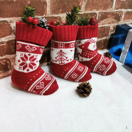 Christmas Basic Retro Classic Style Christmas Tree Elk Polyester Indoor Party Festival Christmas socks
