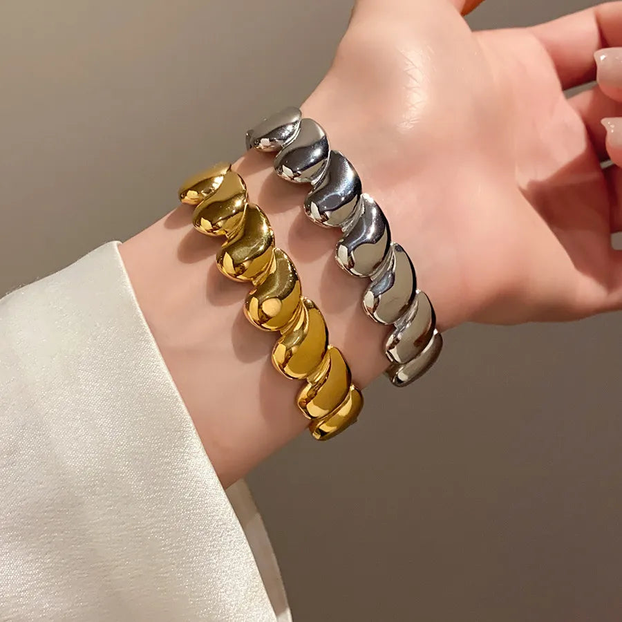 Simple Style Classic Style Geometric Titanium Steel Bangle In Bulk