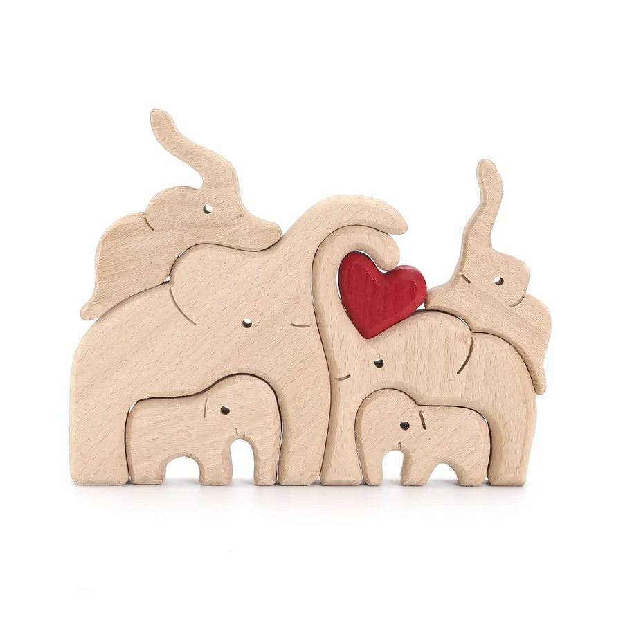 Mother'S Day Simple Style Bear Heart Shape Wood Casual Home Daily Ornaments